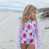 Pink Rose Zip Rash Guard One Piece Swimsuit - Magnolia BabySwimsuit