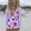 Pink Rose Zip Rash Guard One Piece Swimsuit - Magnolia BabySwimsuit