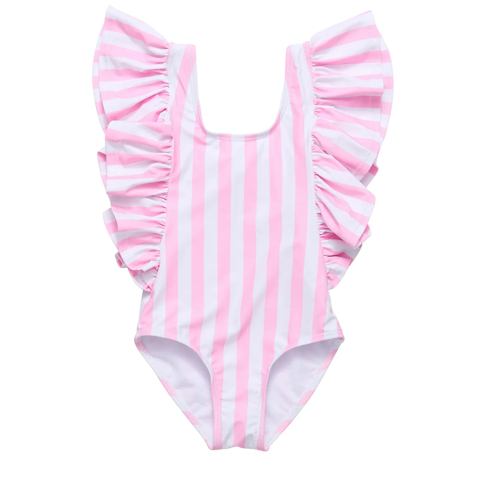 Pink Stripe Frill Swimsuit - Magnolia BabySwimwear