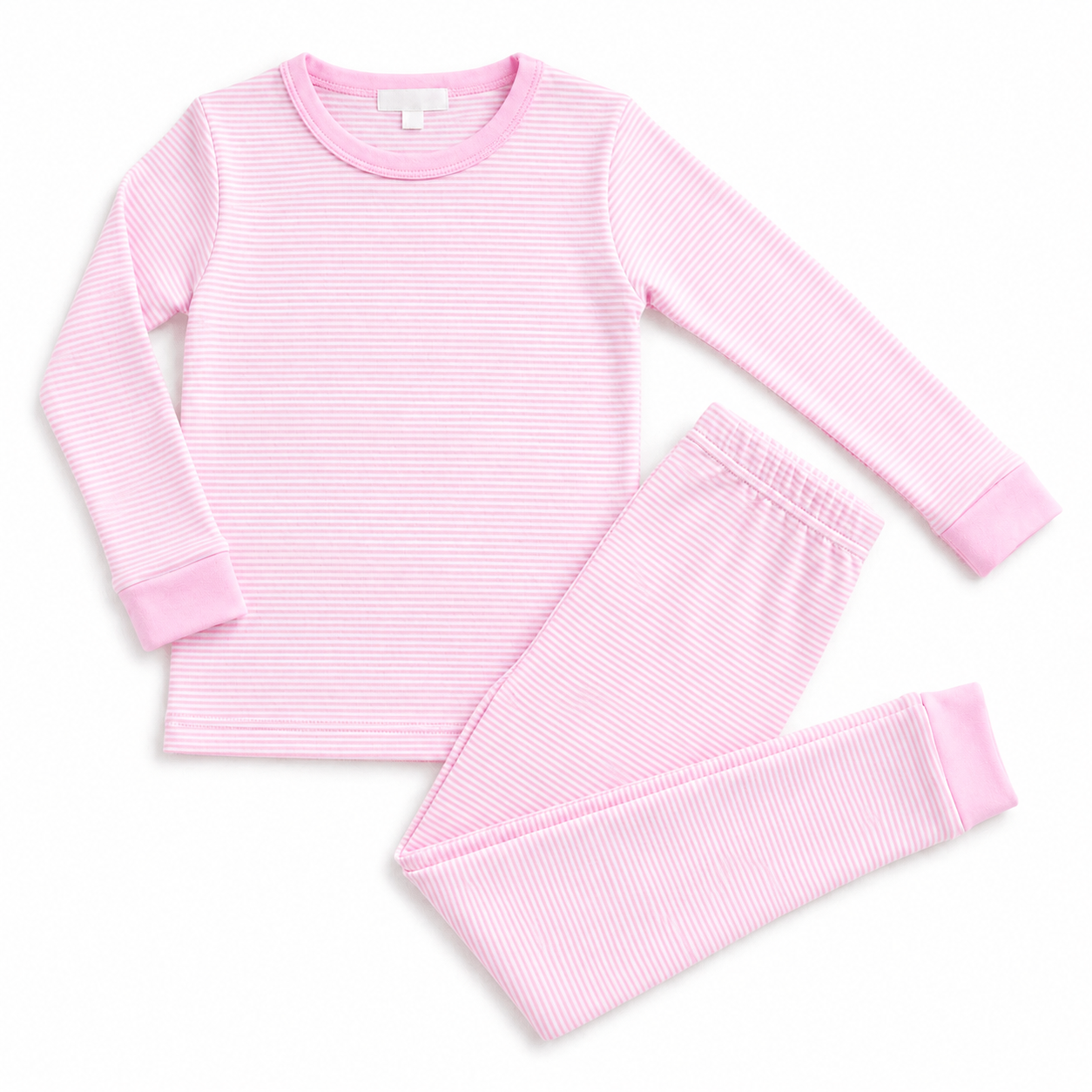 Mini Stripes Long Pajamas - Pink