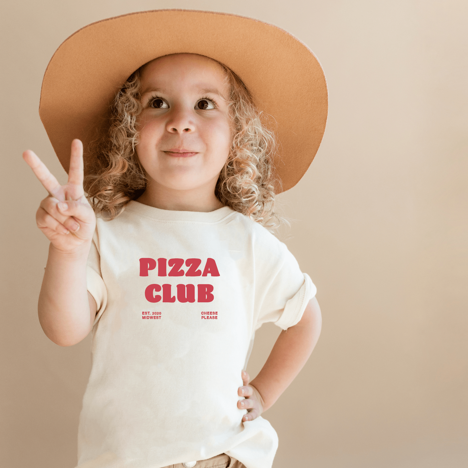 Polished Print Pizza Club T-Shirt for Kids - Organic Cotton