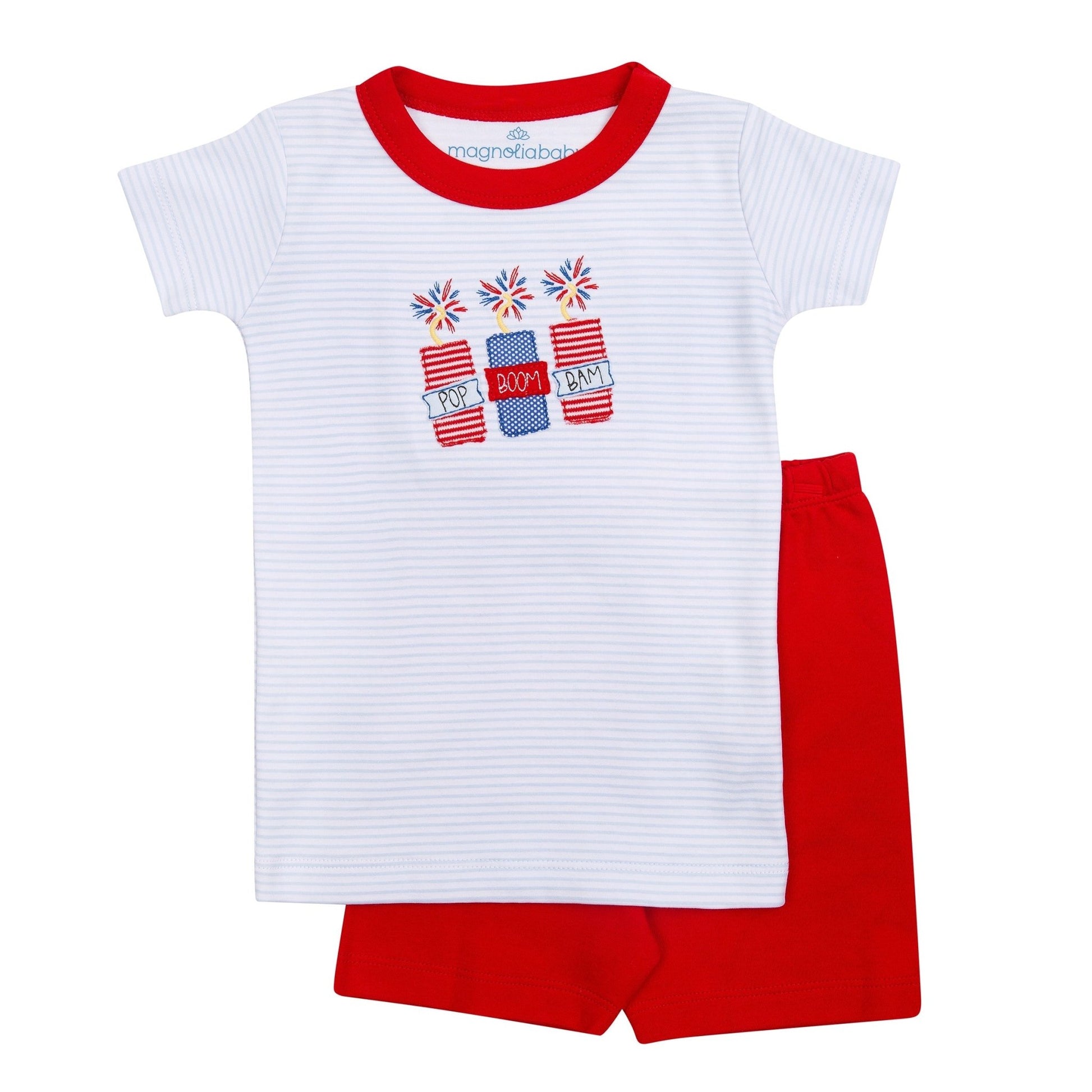 Pop!Boom!Bam! Applique Short Pajamas - Magnolia BabyShort Pajamas