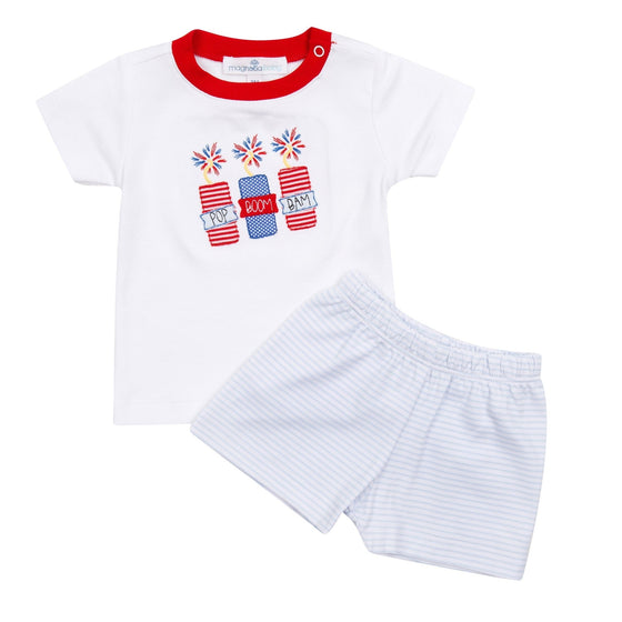 Pop!Boom!Bam! Applique Short Set - Magnolia BabyShort Set