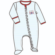  Pop!Boom!Bam! Applique Zip Footie - Magnolia BabyFootie