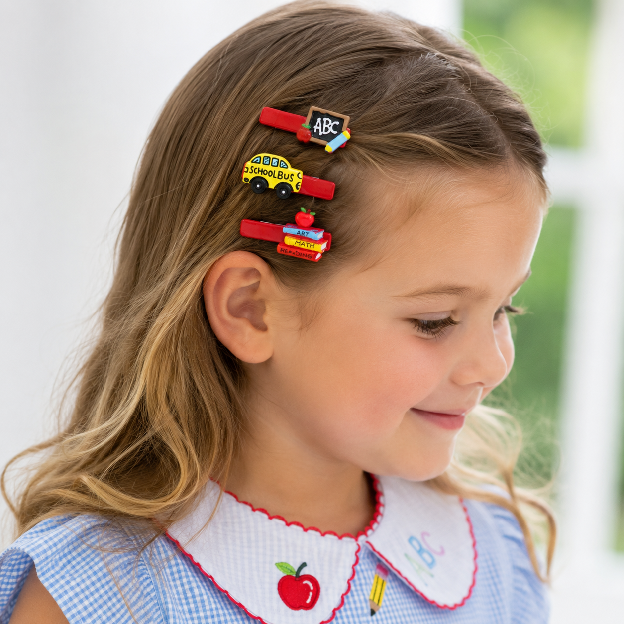 Off to School Hair Pins - Set of Three