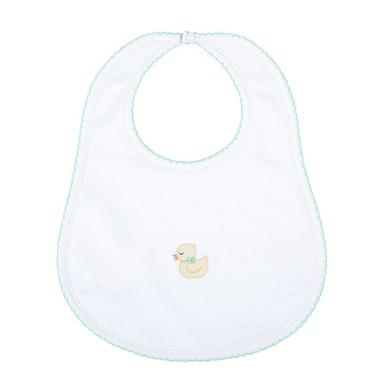 Precious Ducklings Embroidered Bib - Celery - Magnolia BabyBib