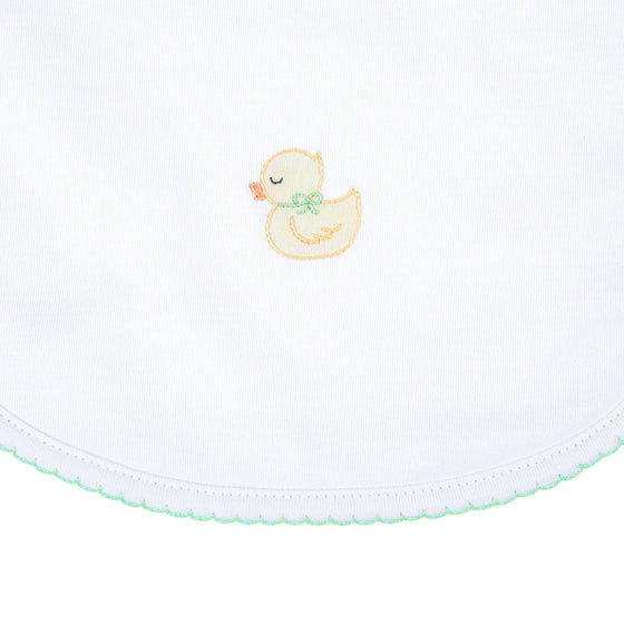 Precious Ducklings Embroidered Bib - Celery - Magnolia BabyBib