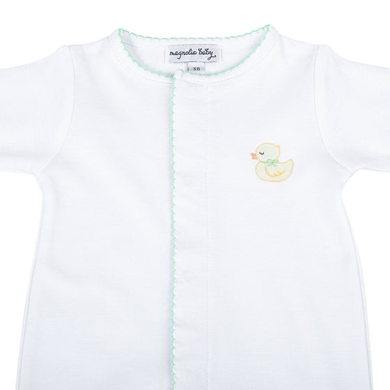 Precious Ducklings Embroidered Footie - Celery - Magnolia BabyFootie