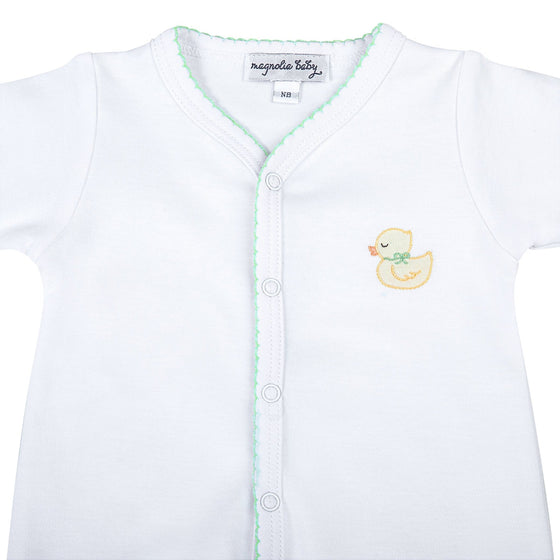 Precious Ducklings Embroidered Playsuit - Celery - Magnolia BabyPlaysuit