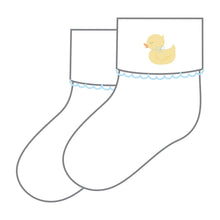  Precious Ducklings Embroidered Socks - Blue - Magnolia BabySocks