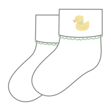  Precious Ducklings Embroidered Socks - Celery - Magnolia BabySocks