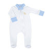 Precious Ducklings Embroidered Zip Footie - Blue - Magnolia BabyFootie