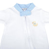 Precious Ducklings Embroidered Zip Footie - Blue - Magnolia BabyFootie