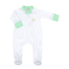 Precious Ducklings Embroidered Zip Footie - Celery - Magnolia BabyFootie