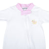 Precious Ducklings Embroidered Zip Footie - Pink - Magnolia BabyFootie