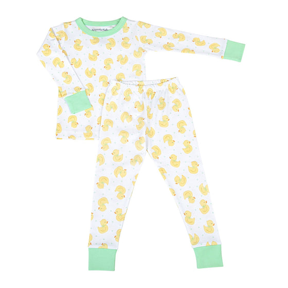 Precious Ducklings Long Pajamas - Celery - Magnolia BabyLong Pajamas