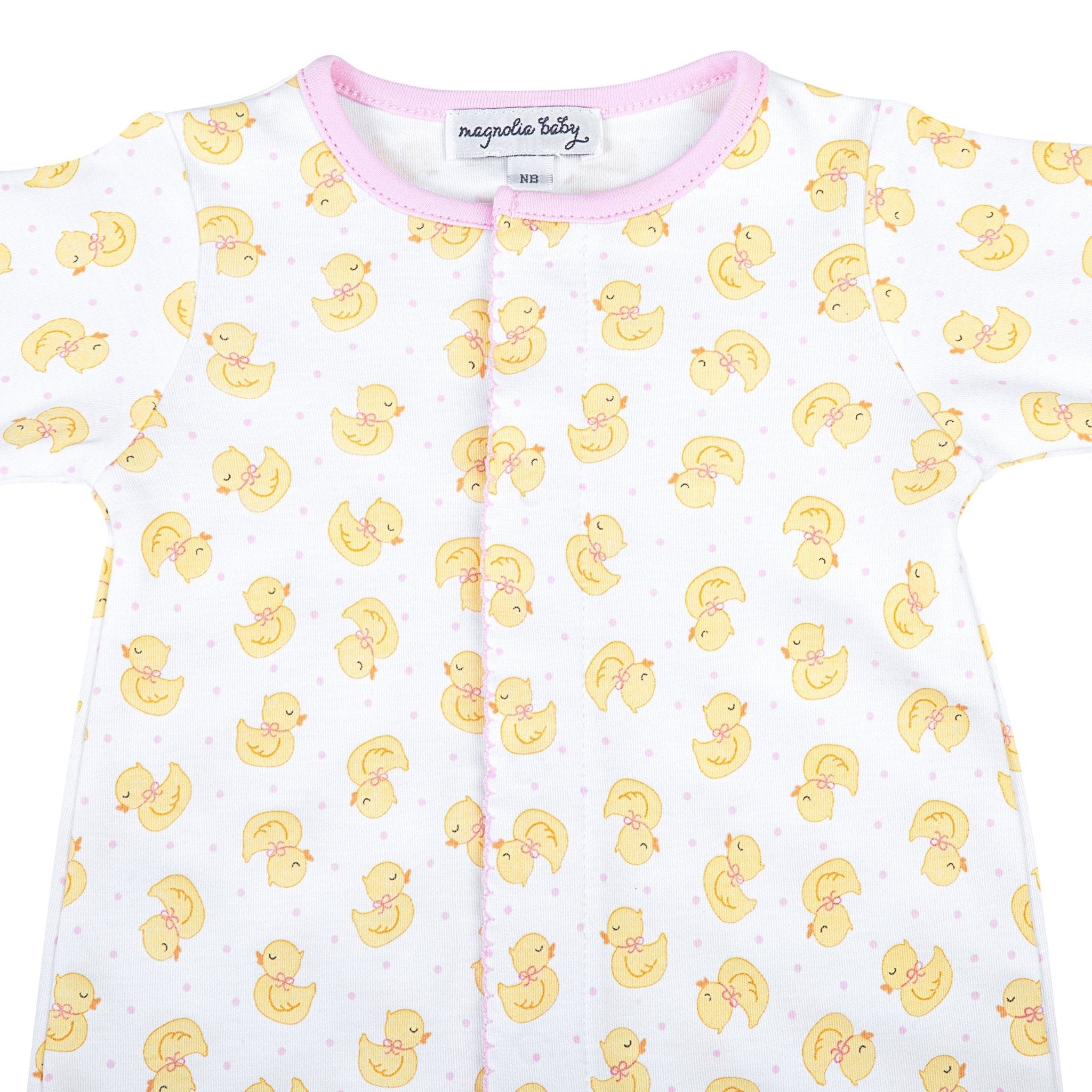 Precious Ducklings Print Footie - Pink - Magnolia BabyFootie