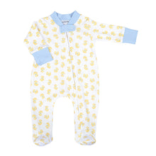  Precious Ducklings Print Zip Footie - Blue - Magnolia BabyFootie