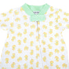 Precious Ducklings Print Zip Footie - Celery - Magnolia BabyFootie