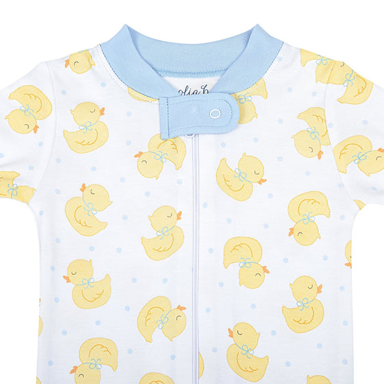 Precious Ducklings Zip Pajamas - Blue - Magnolia BabyZipper Pajamas