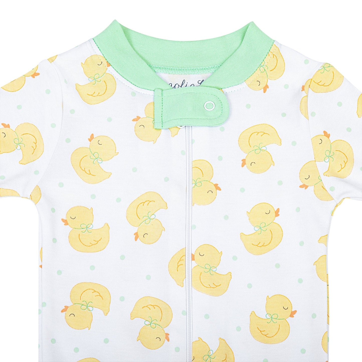 Precious Ducklings Zip Pajamas - Celery - Magnolia BabyZipper Pajamas