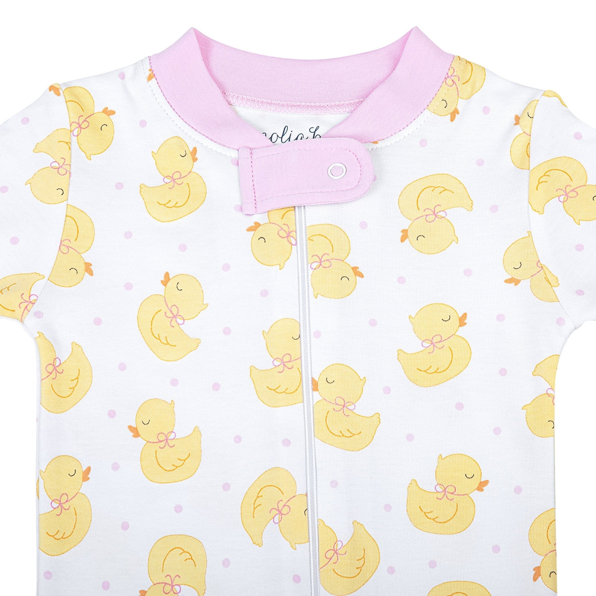 Precious Ducklings Zip Pajamas - Pink - Magnolia BabyZipper Pajamas