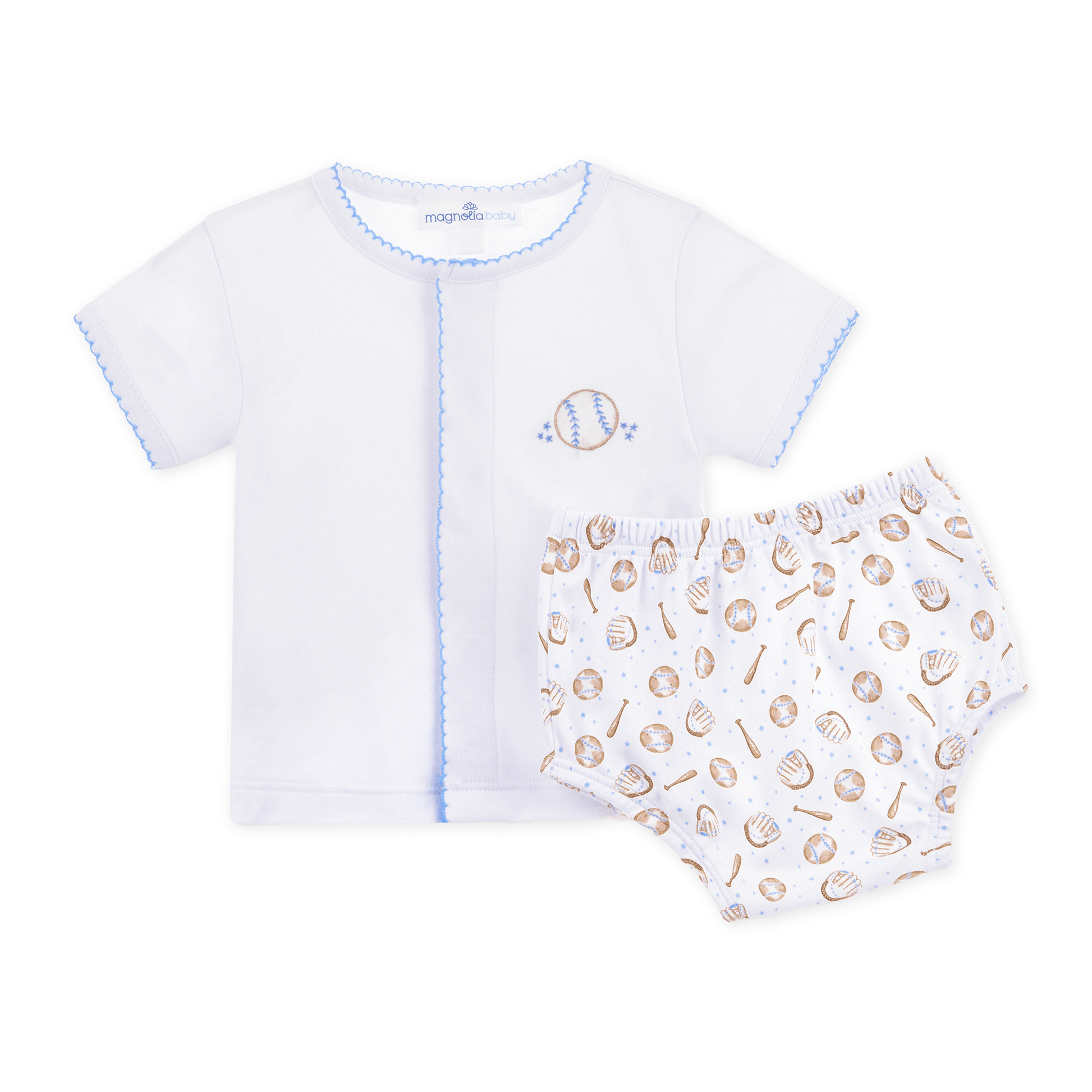 Precious Lil' Sluggers Diaper Cover Set - Light Blue - Magnolia BabyDiaper Cover