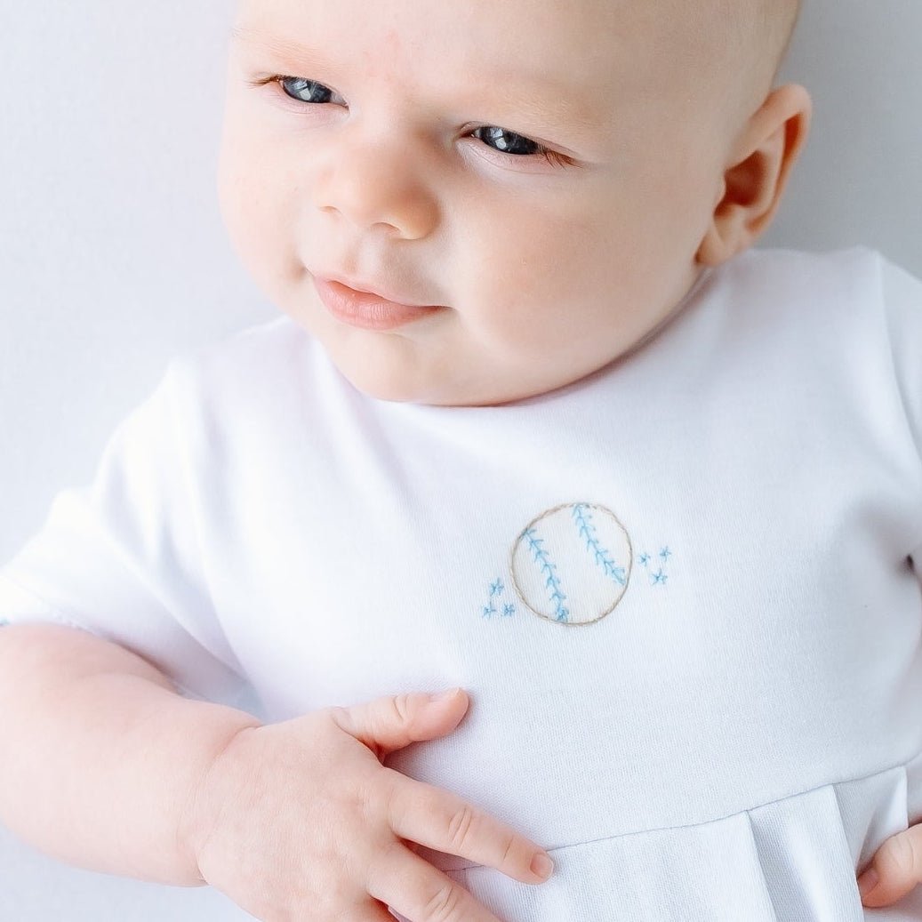 Precious Lil' Sluggers Embroidered Bubble - Light Blue - Magnolia BabyBubble