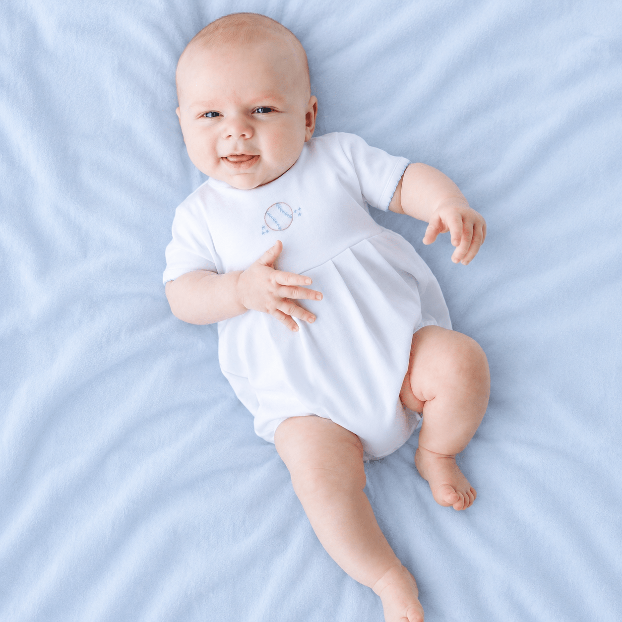 Precious Lil' Sluggers Embroidered Bubble - Light Blue - Magnolia BabyBubble