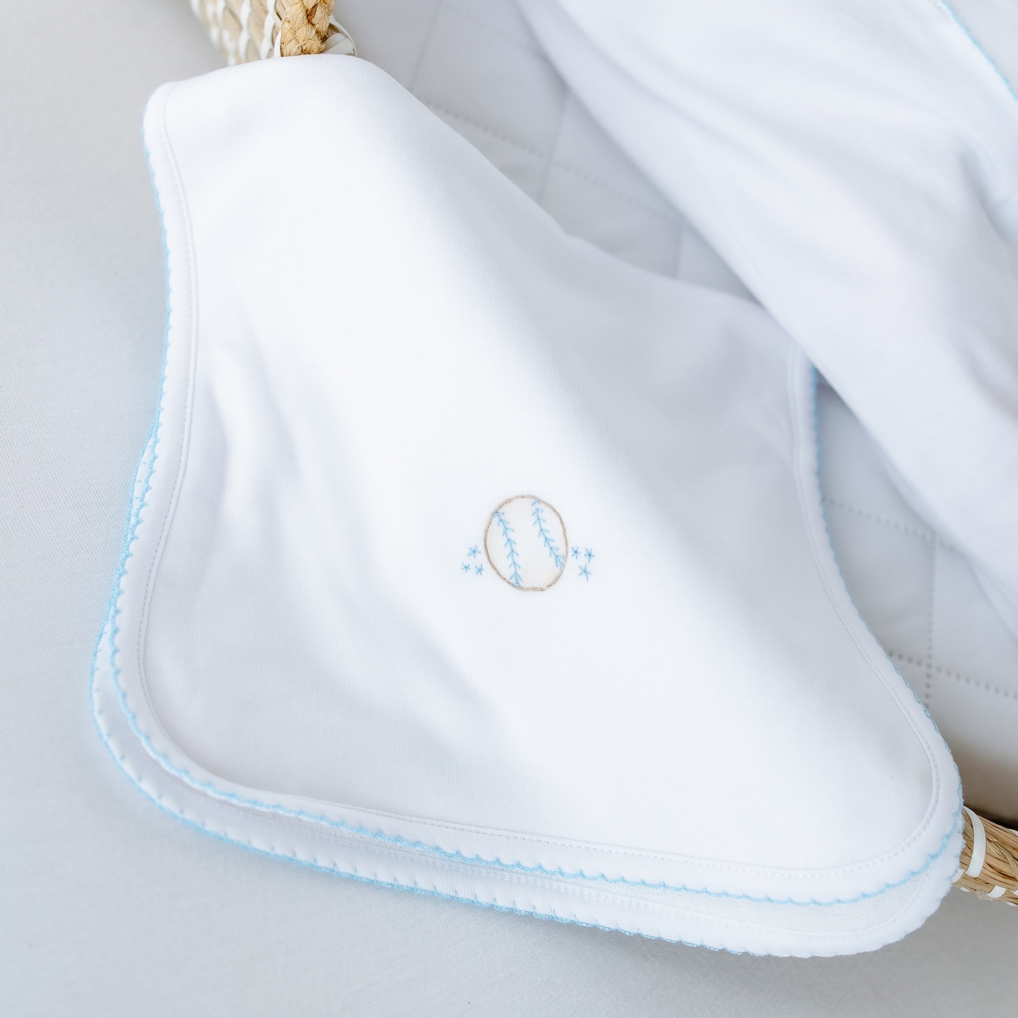 Precious Lil' Sluggers Embroidered Burp Cloth - Light Blue - Magnolia BabyBurp Cloth