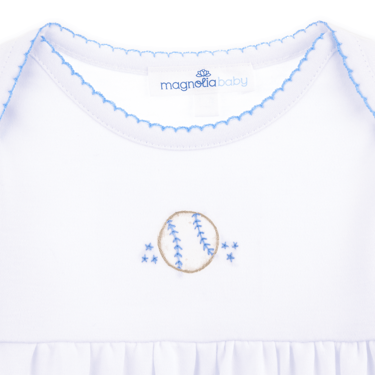 Precious Lil' Sluggers Gathered Gown - Light Blue - Magnolia BabyGown