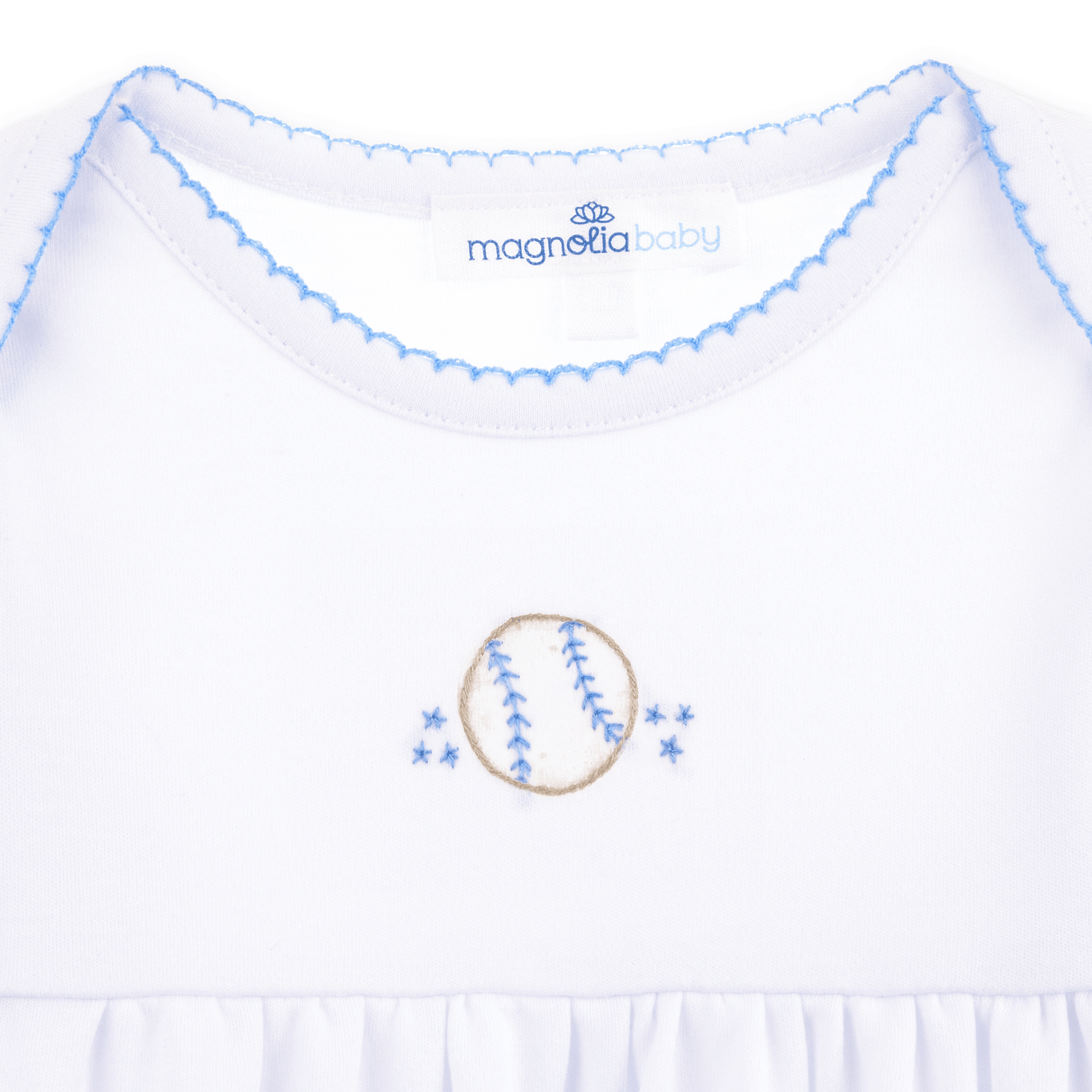 Precious Lil' Sluggers Gathered Gown - Light Blue - Magnolia BabyGown