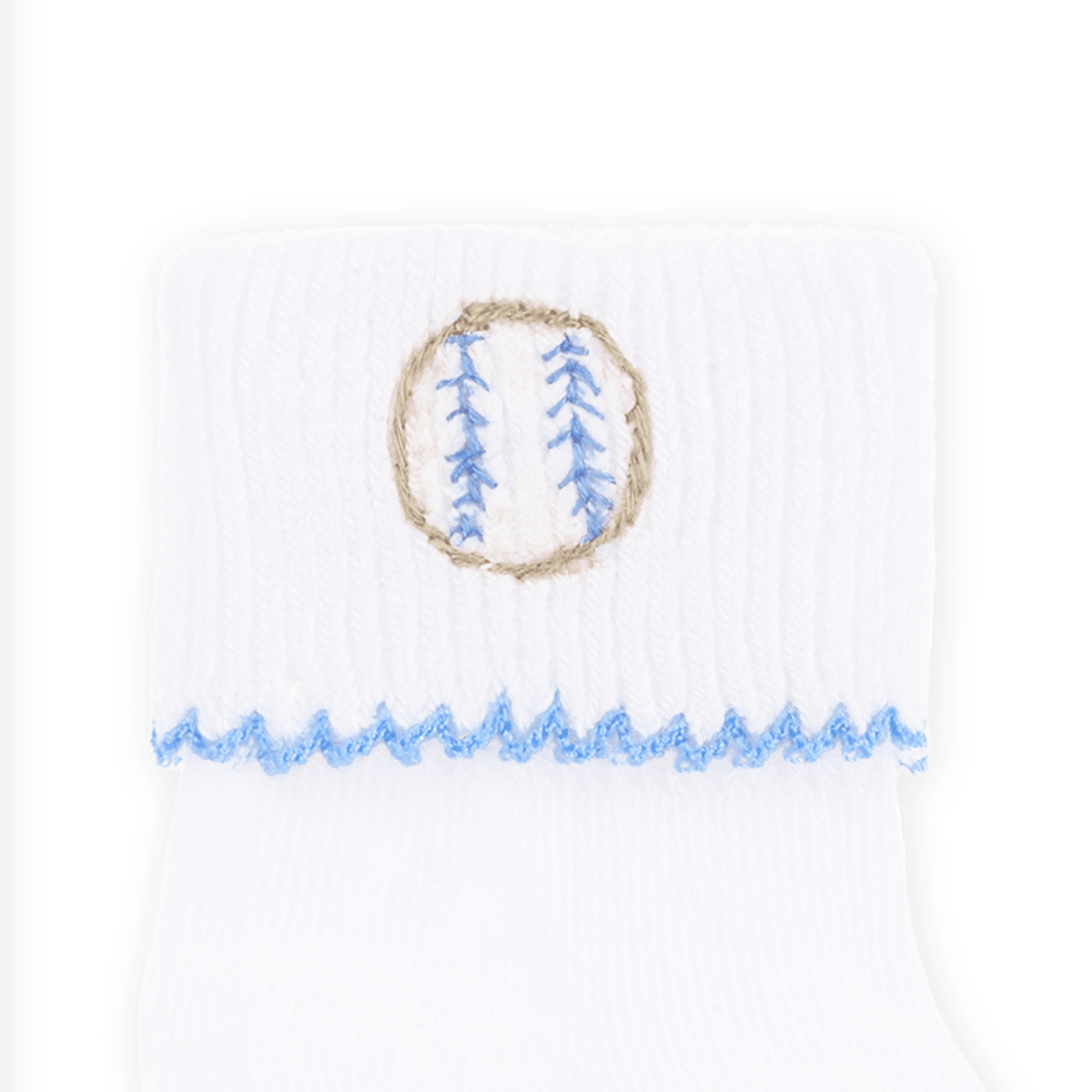 Magnolia Baby_Precious Lil' Sluggers Hand-Embroidered Socks - Light Blue_4