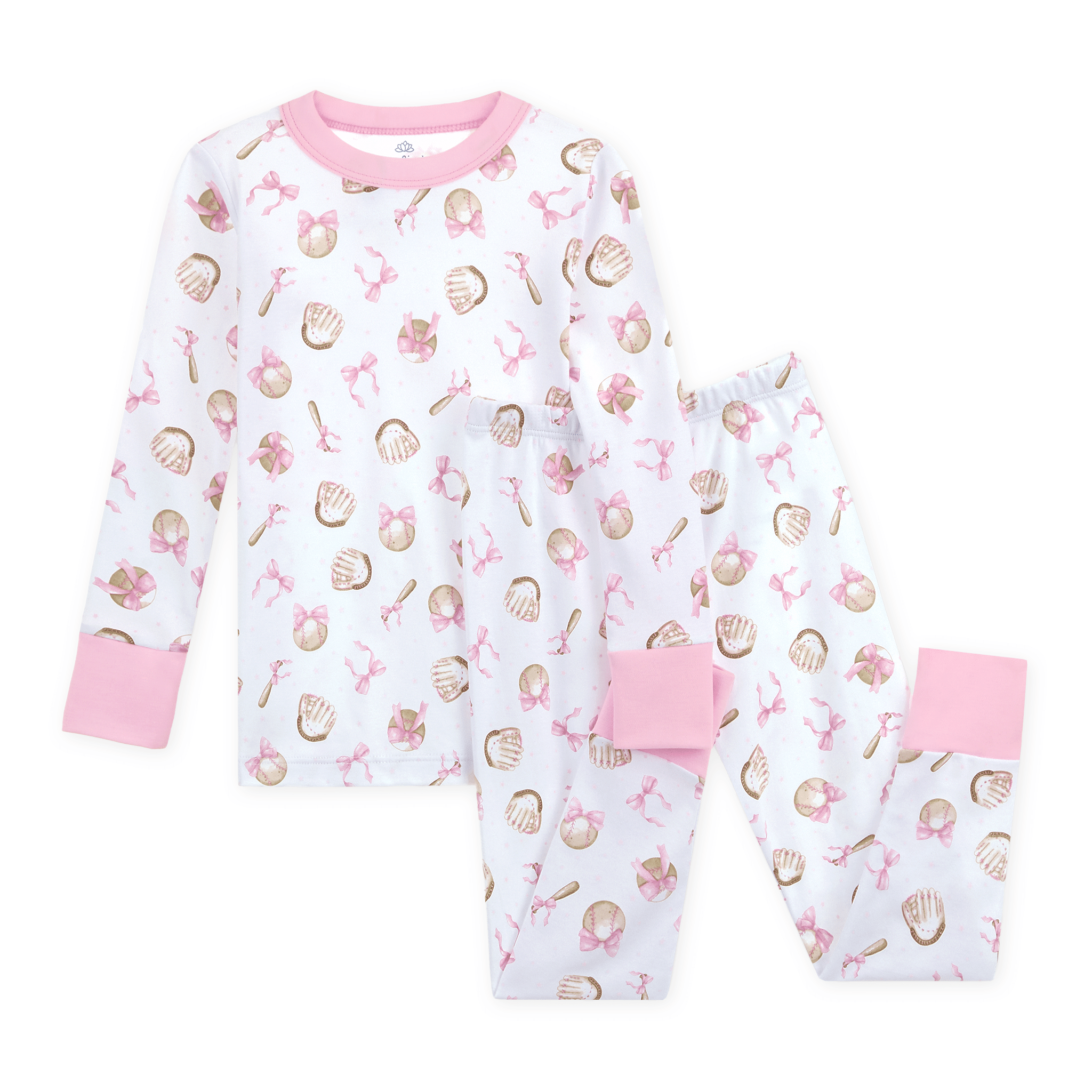 Precious Lil' Sluggers Long Pajamas - Pink - Magnolia BabyLong Pajamas