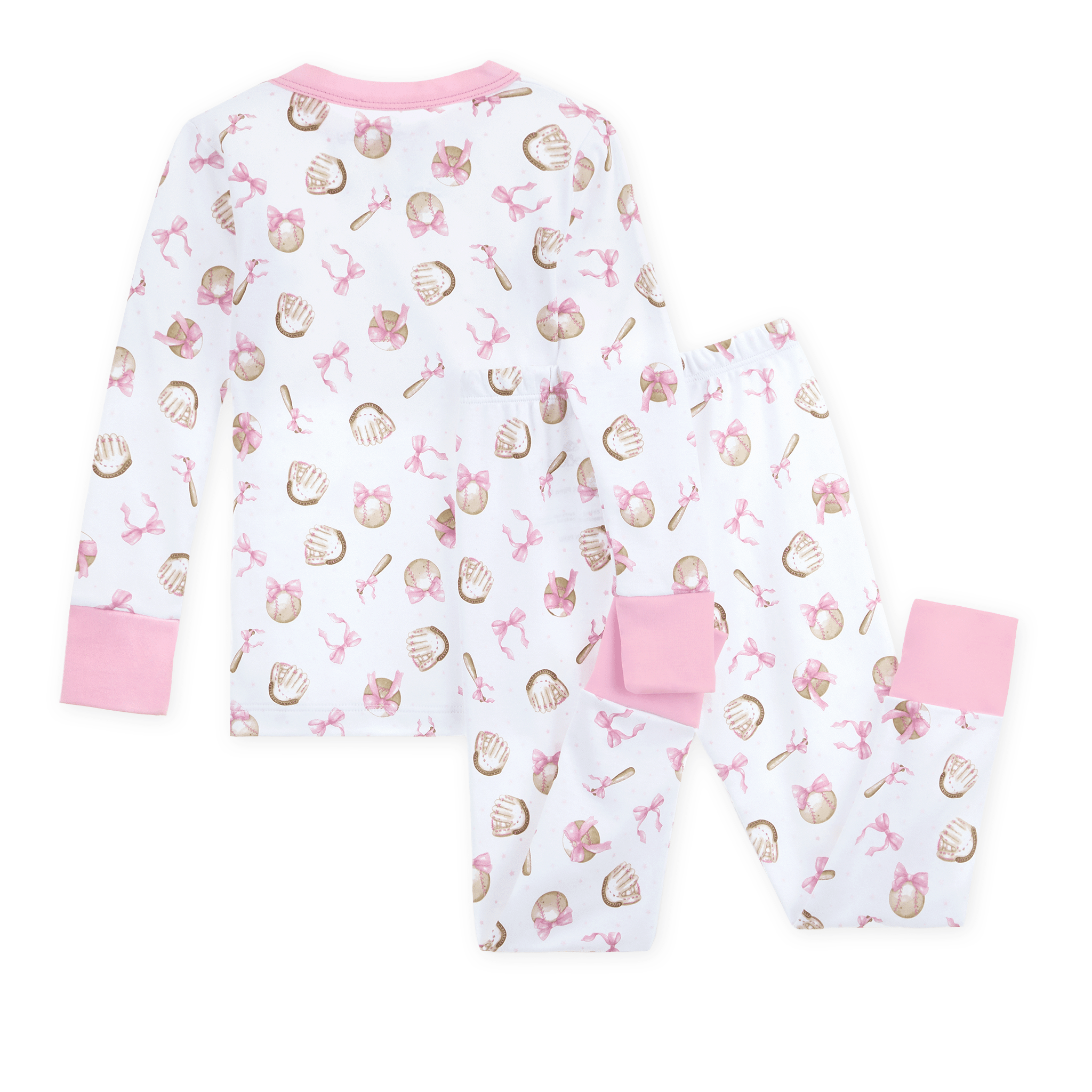 Precious Lil' Sluggers Long Pajamas - Pink - Magnolia BabyLong Pajamas