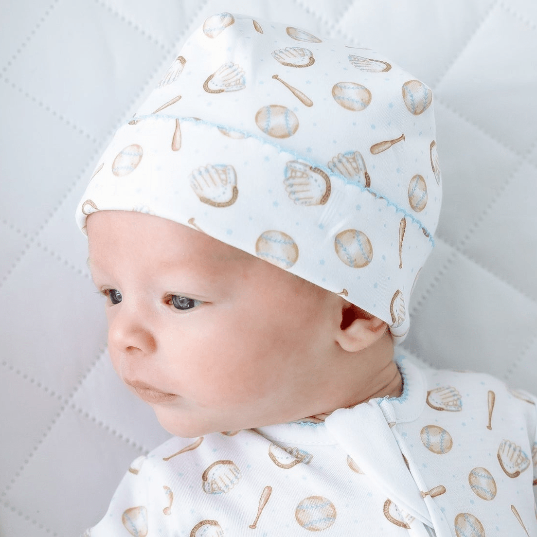 Precious Lil' Sluggers Print Hat - Light Blue - Magnolia BabyHat