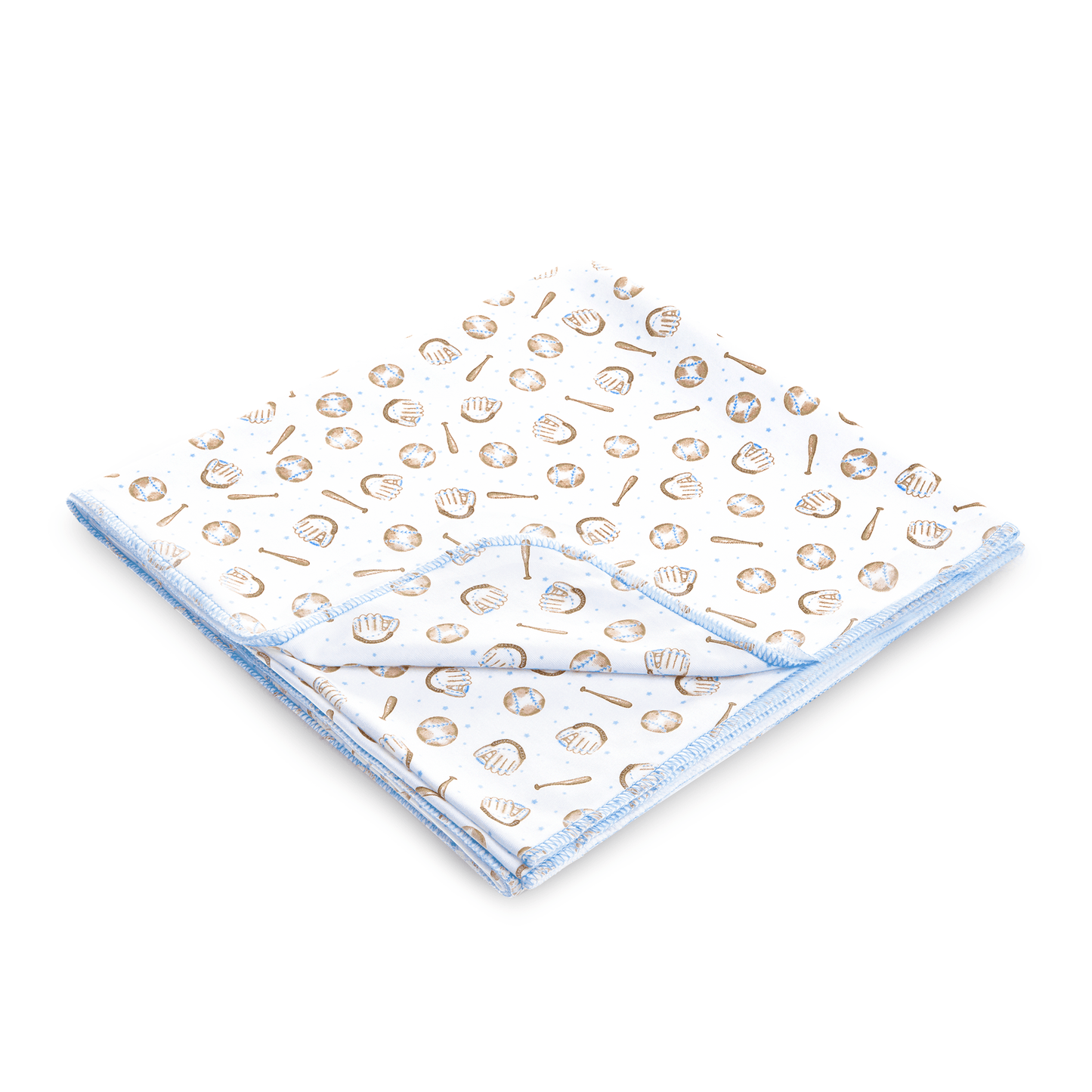 Precious Lil' Sluggers Print Swaddle Blanket - Light Blue - Magnolia BabySwaddle Blanket