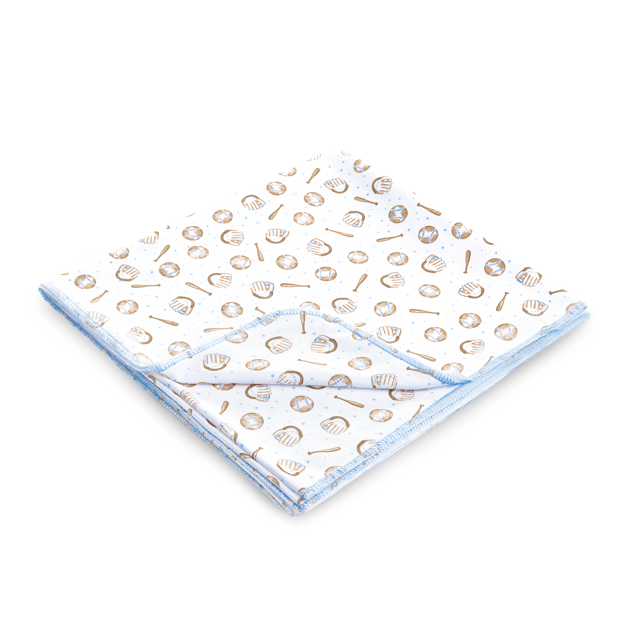 Precious Lil' Sluggers Print Swaddle Blanket - Light Blue - Magnolia BabySwaddle Blanket