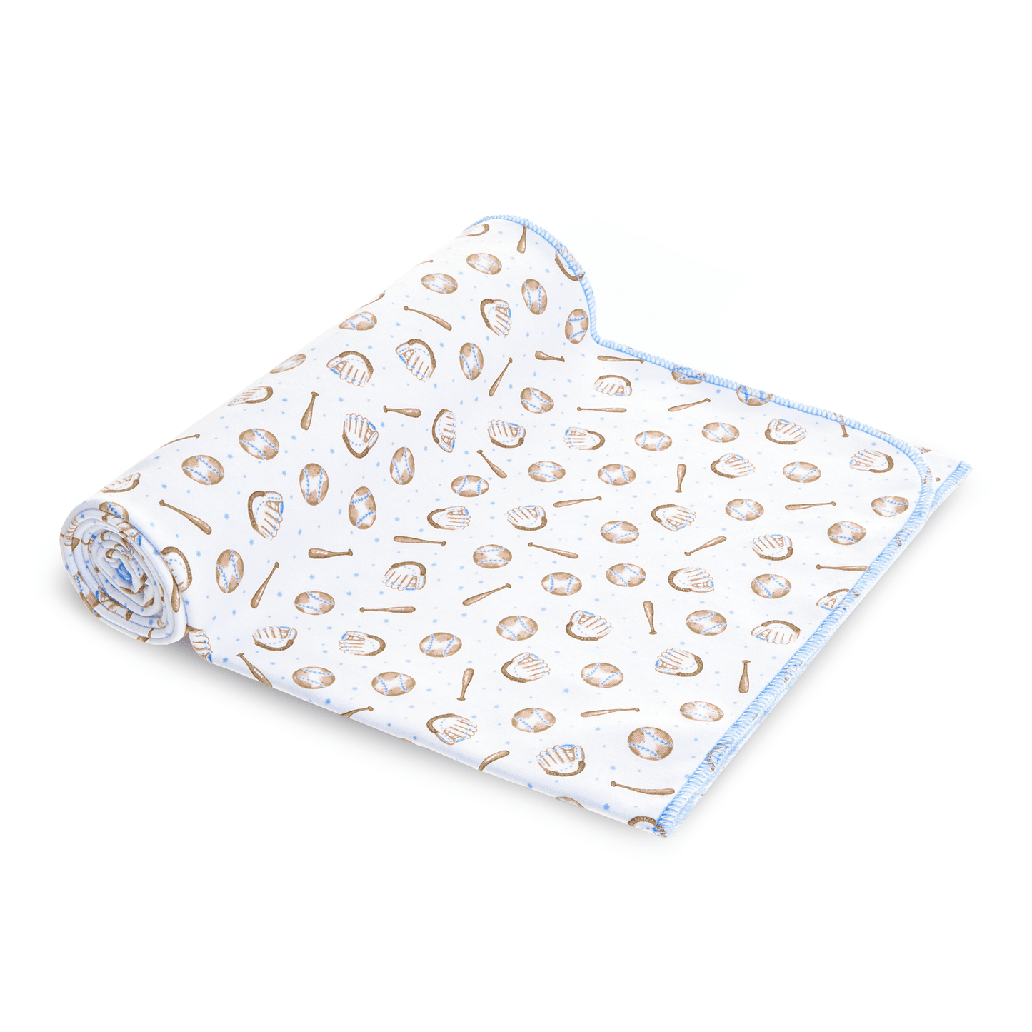Precious Lil' Sluggers Print Swaddle Blanket - Light Blue - Magnolia BabySwaddle Blanket