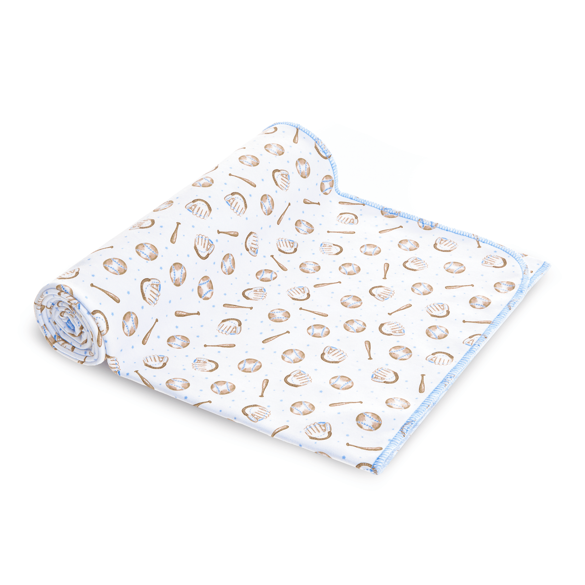 Precious Lil' Sluggers Print Swaddle Blanket - Light Blue - Magnolia BabySwaddle Blanket