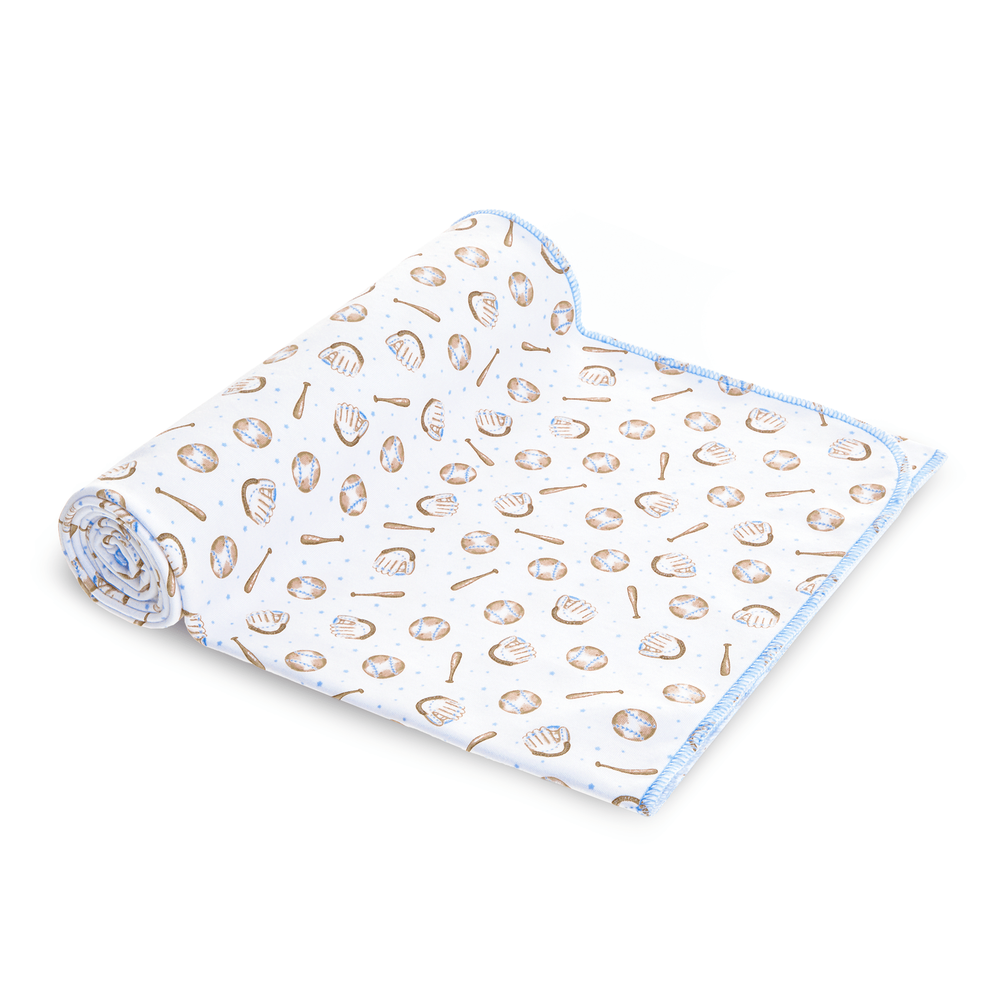 Precious Lil' Sluggers Print Swaddle Blanket - Light Blue - Magnolia BabySwaddle Blanket