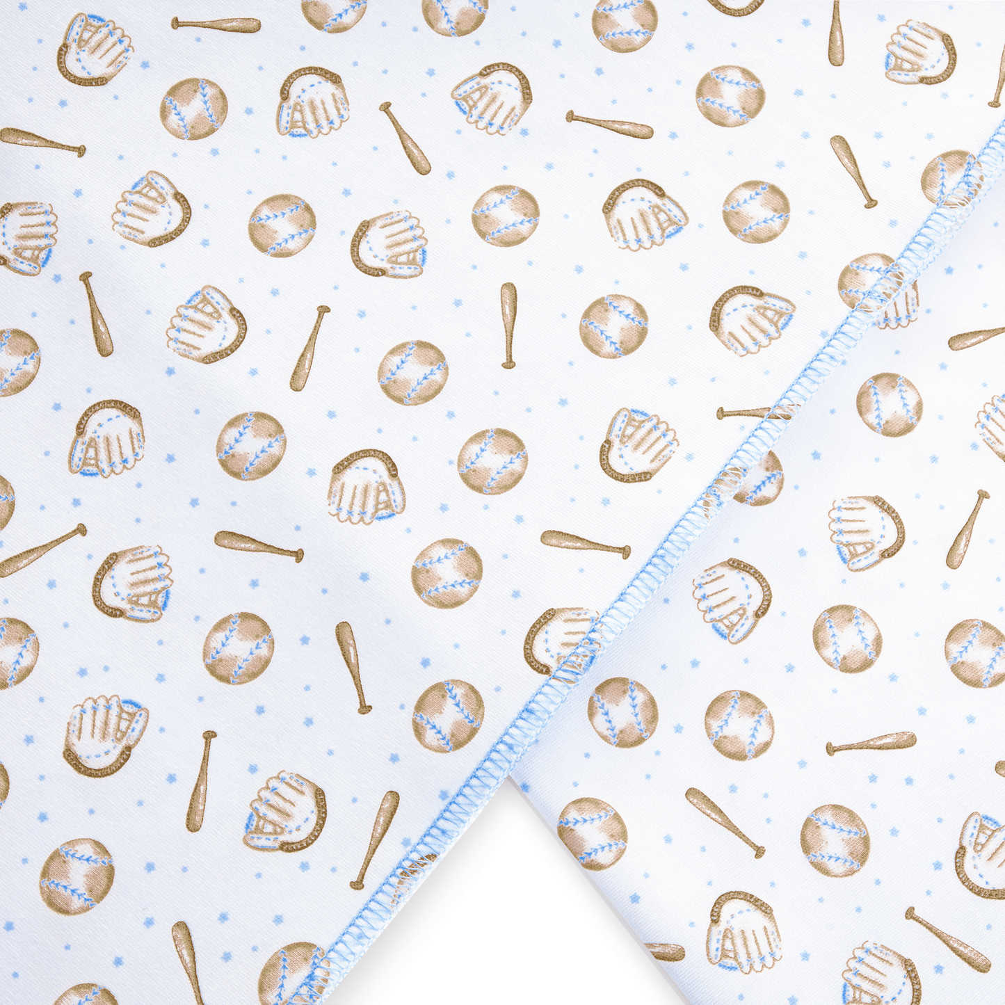 Precious Lil' Sluggers Print Swaddle Blanket - Light Blue - Magnolia BabySwaddle Blanket