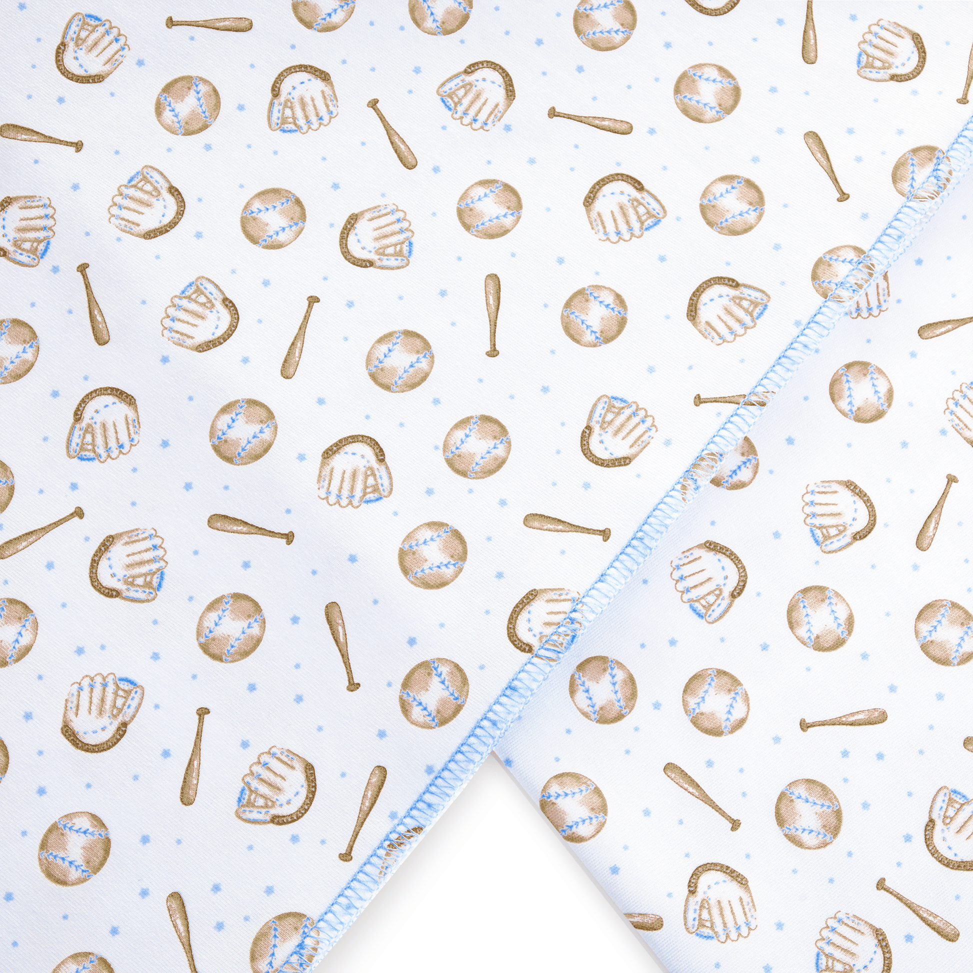 Precious Lil' Sluggers Print Swaddle Blanket - Light Blue - Magnolia BabySwaddle Blanket