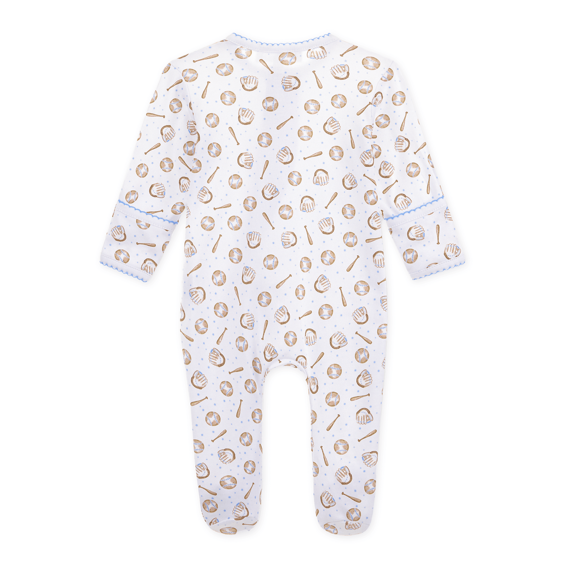 Precious Lil' Sluggers Print Zip Footie - Light Blue - Magnolia BabyFootie