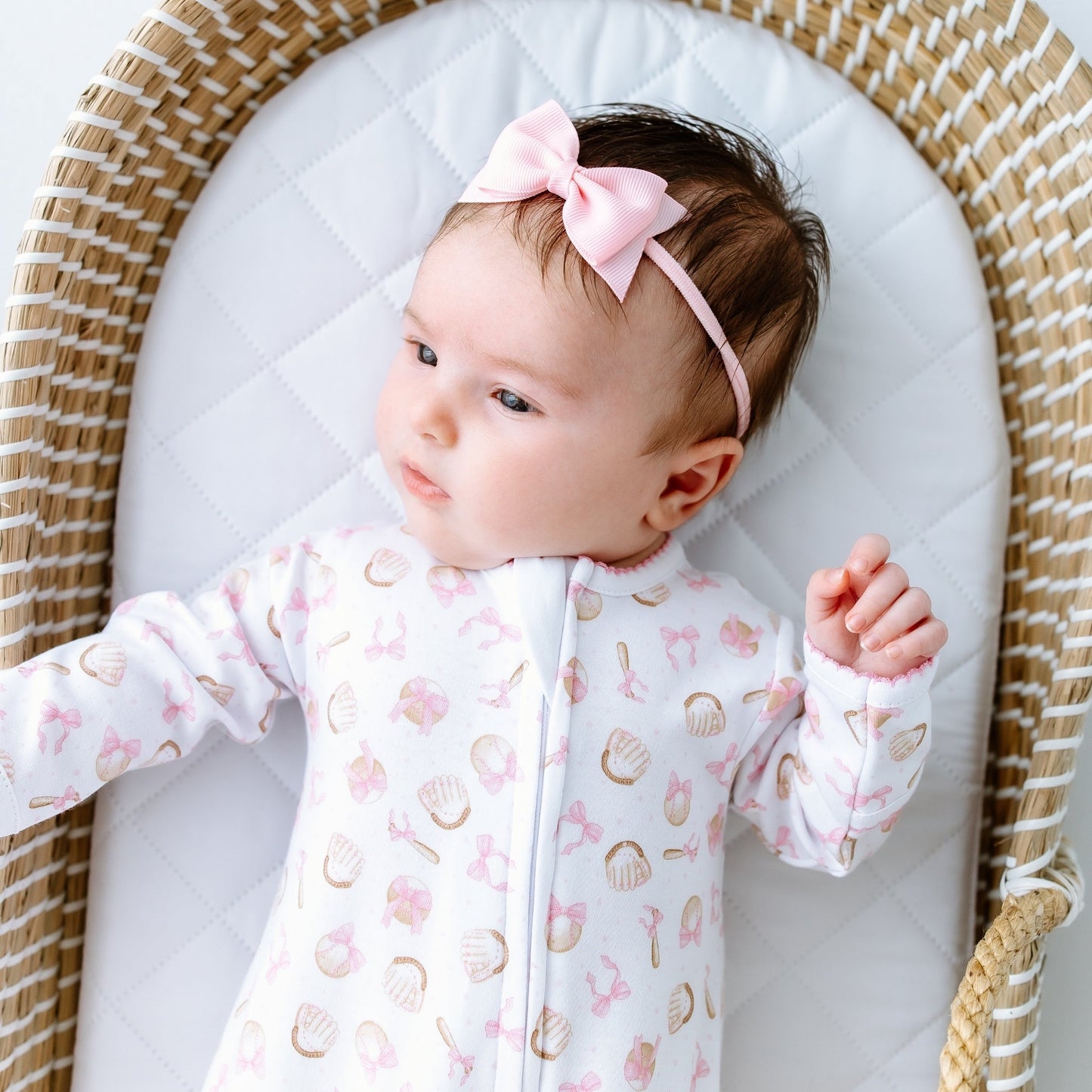 Precious Lil' Sluggers Print Zip Footie - Pink - Magnolia BabyFootie