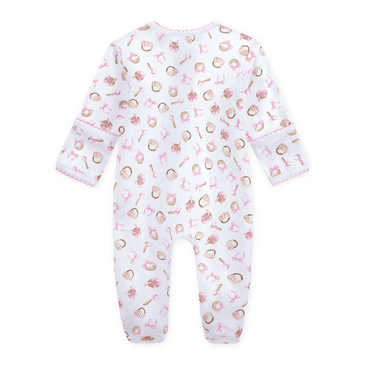 Precious Lil' Sluggers Print Zip Footie - Pink - Magnolia BabyFootie