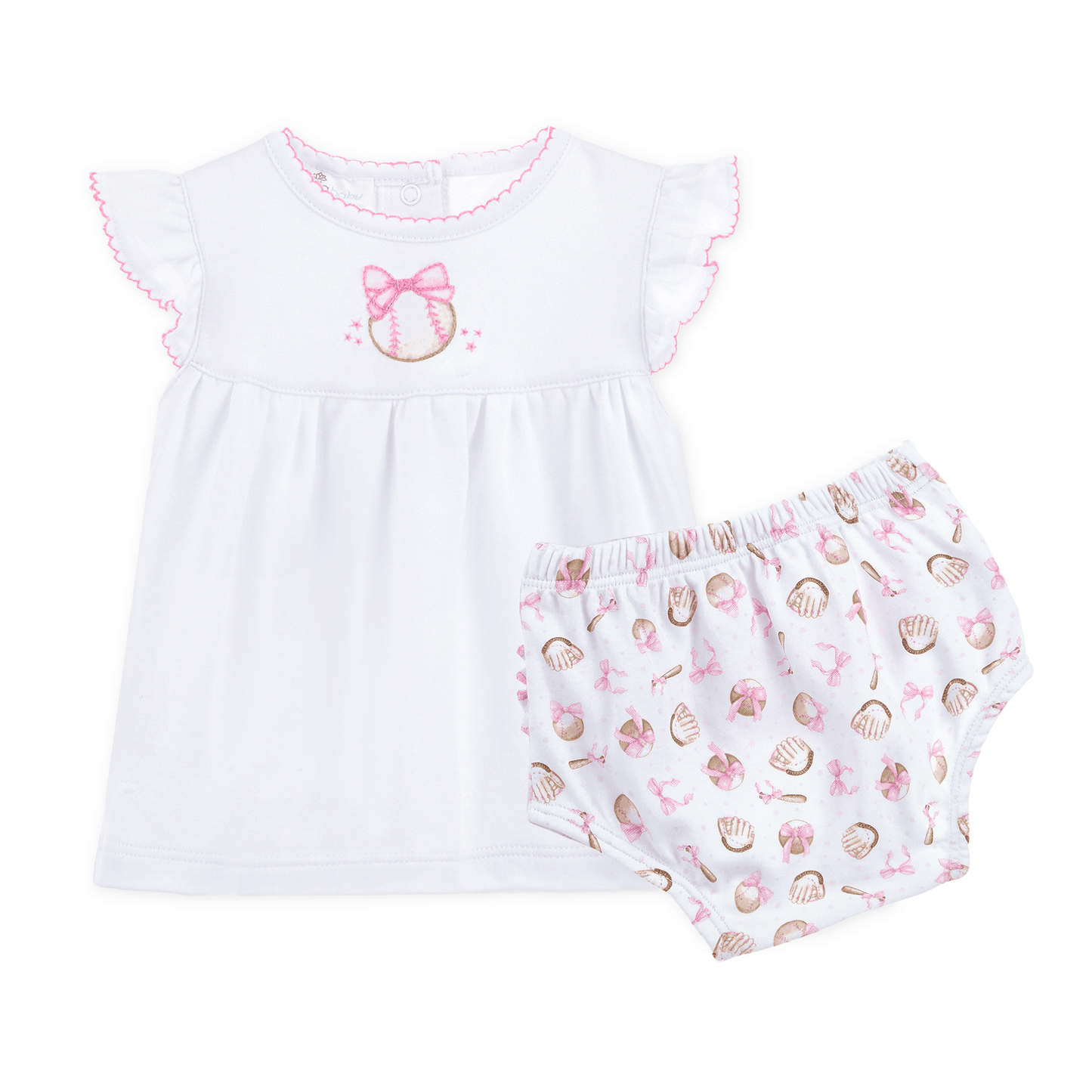 Precious Lil' Sluggers Ruffle Diaper Cover Set - Pink - Magnolia BabyDiaper Cover
