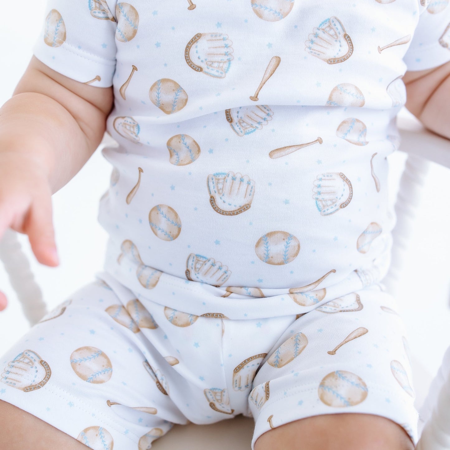 Precious Lil' Sluggers Short Pajamas - Light Blue - Magnolia BabyShort Pajamas