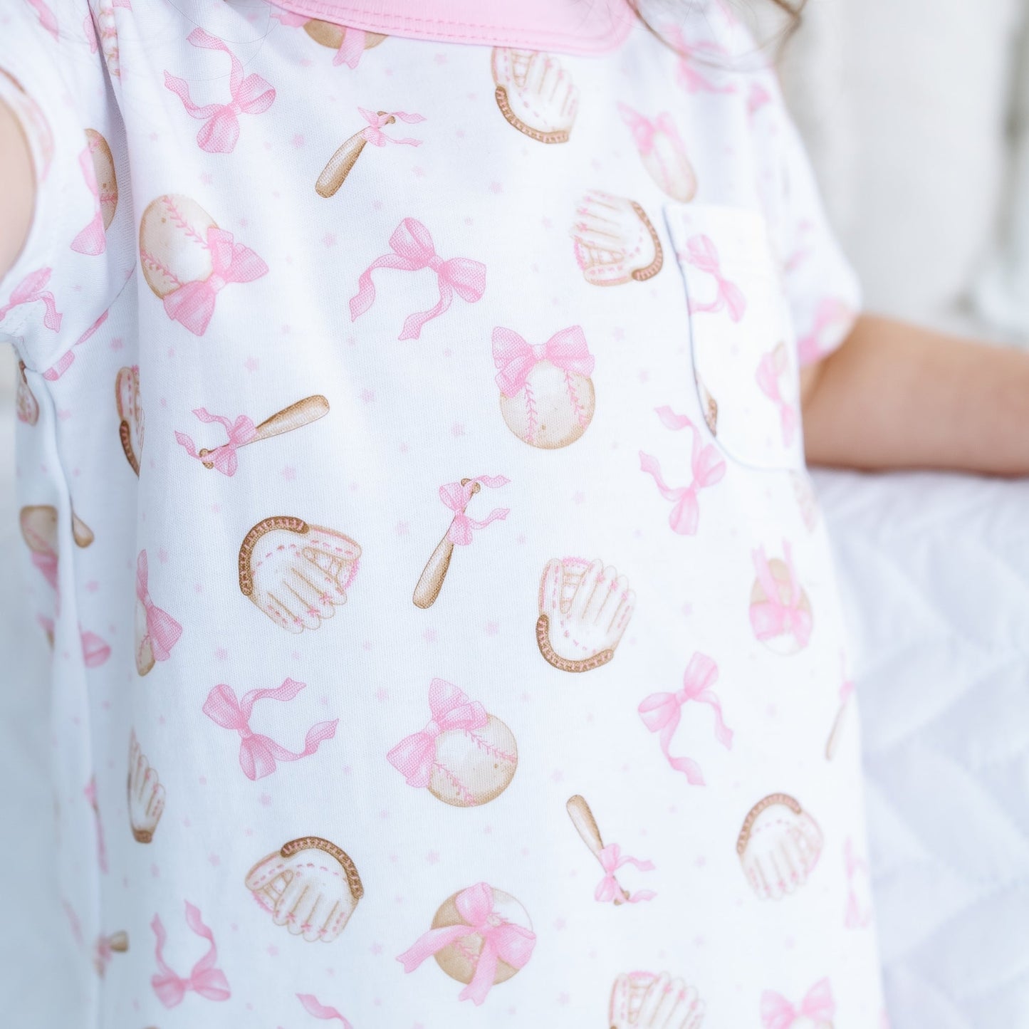 Precious Lil' Sluggers Short Sleeve Nightdress - Pink - Magnolia BabyNightdress