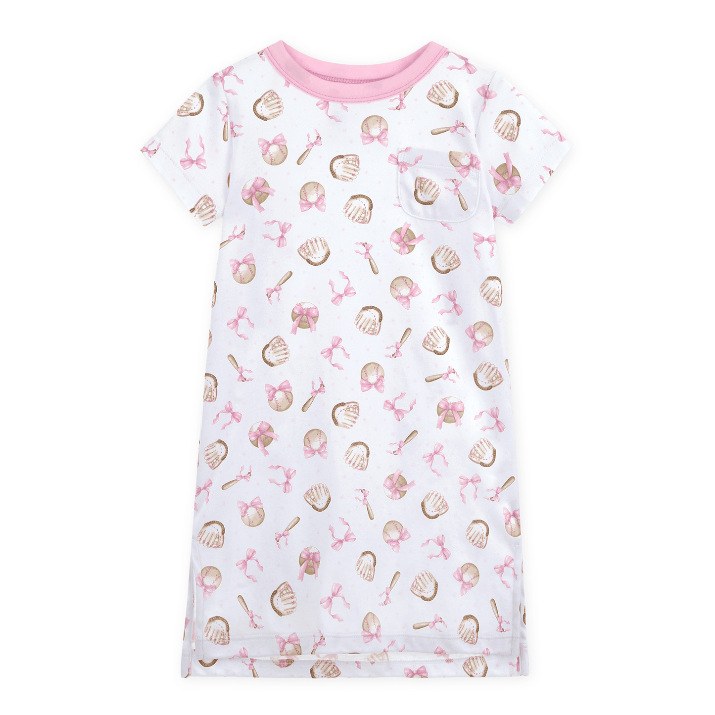 Precious Lil' Sluggers Short Sleeve Nightdress - Pink - Magnolia BabyNightdress